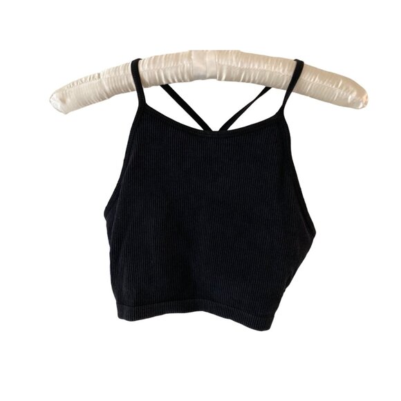 JoyLab Tops - Joy Lab Tank Lined Workout Ribbed Black Top Size Large NWT